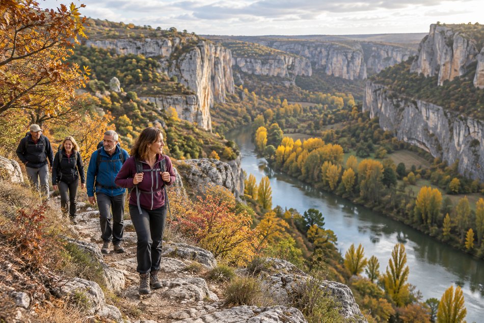 Senderismo en los Cortados del Pisuerga durante el otoño