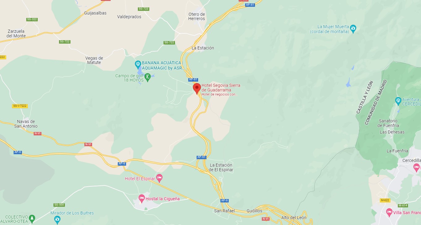 Mapa como llegar Hotel Segovia Sierra de Guadarrama