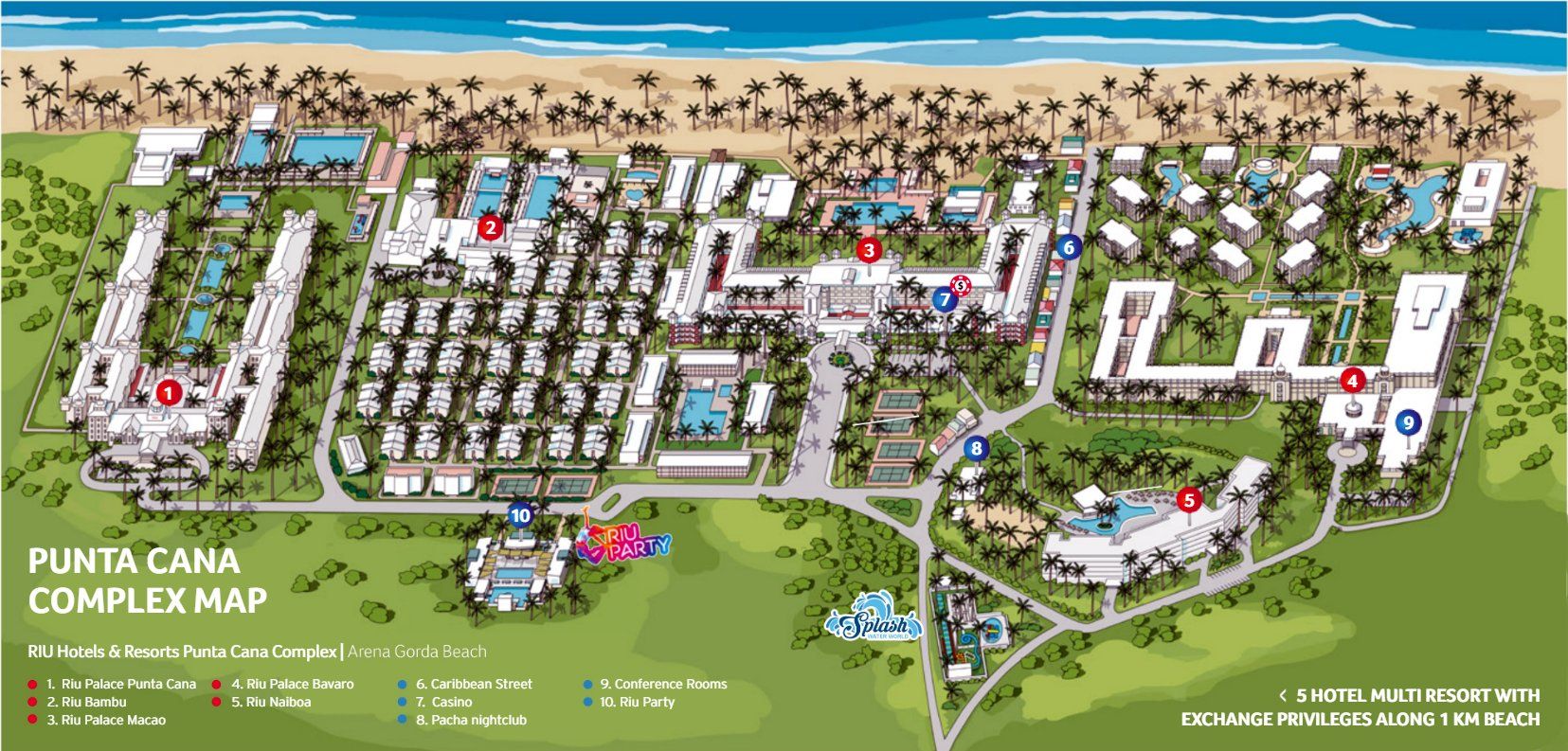 Complejo Riu Resort Punta Cana distancias hoteles