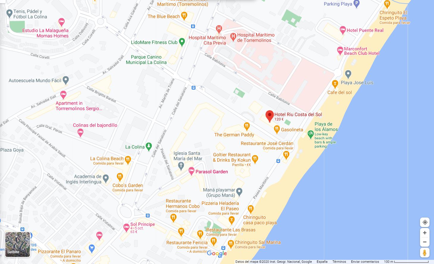 Mapa Torremolinos Ubicacion Hotel Riu Costa del Sol B2B viajes
