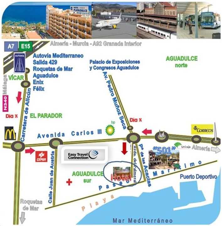 como llegar ubicacion hotel Playadulce Aguadulce Almeria