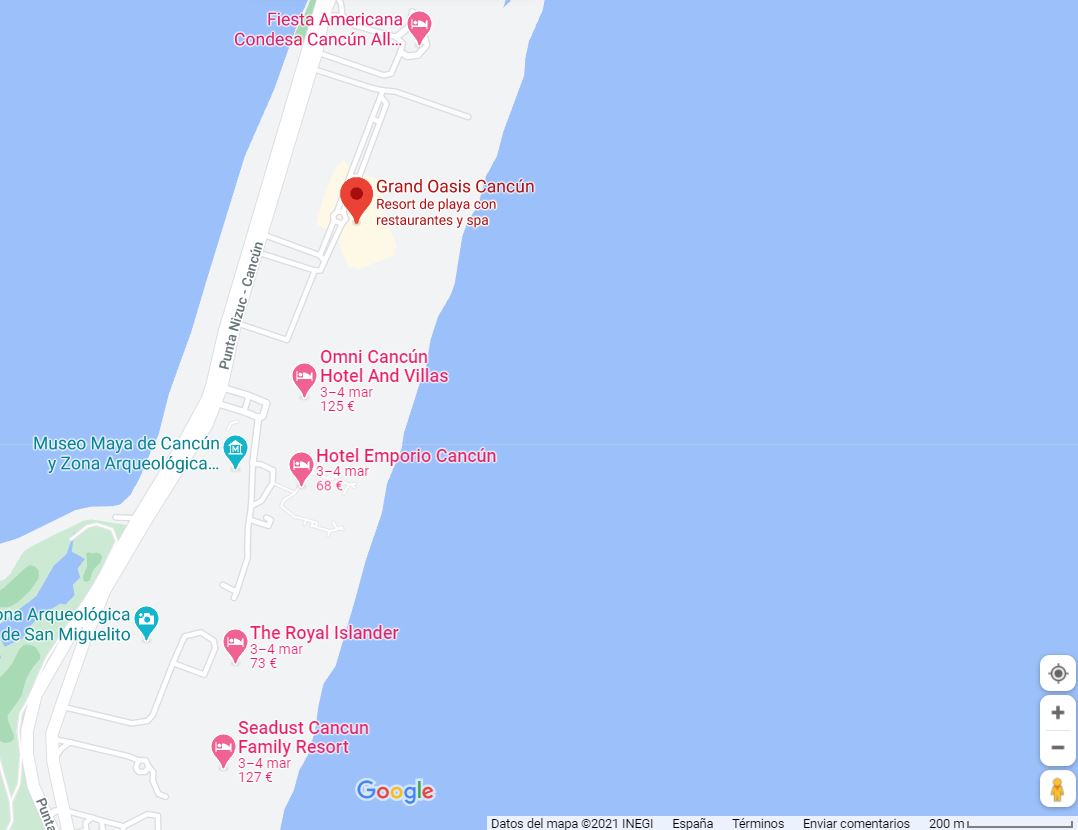 como llegar mapa ubicacion hotel oasis cancun 